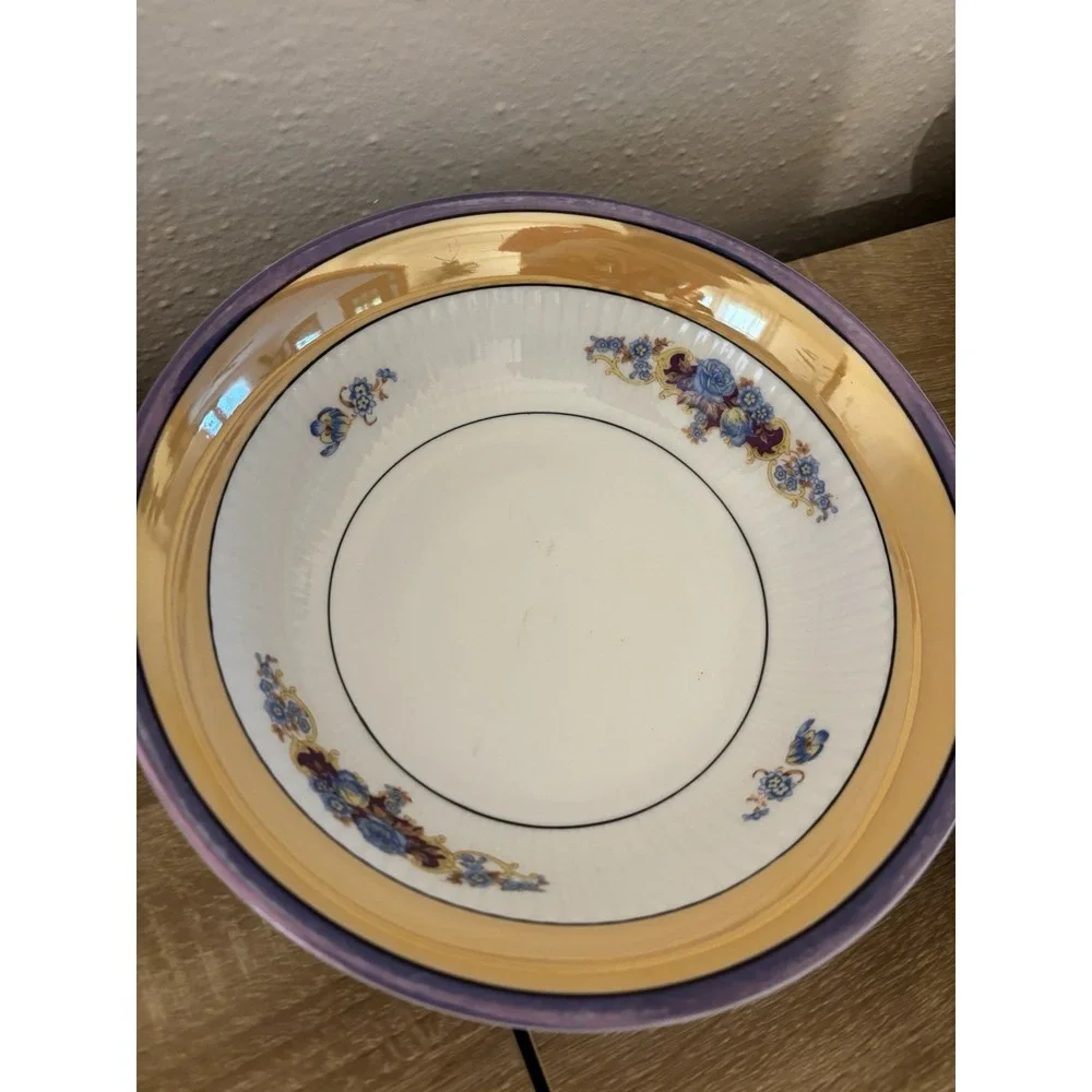 Vintage Bavarian Porcelain Floral Serving Bowls Set of 3 (Lusterware) Antique